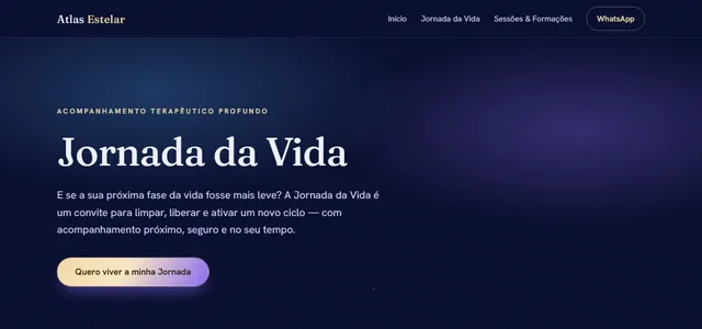 Screenshot da página Jornada da Vida do projeto Atlas Estelar