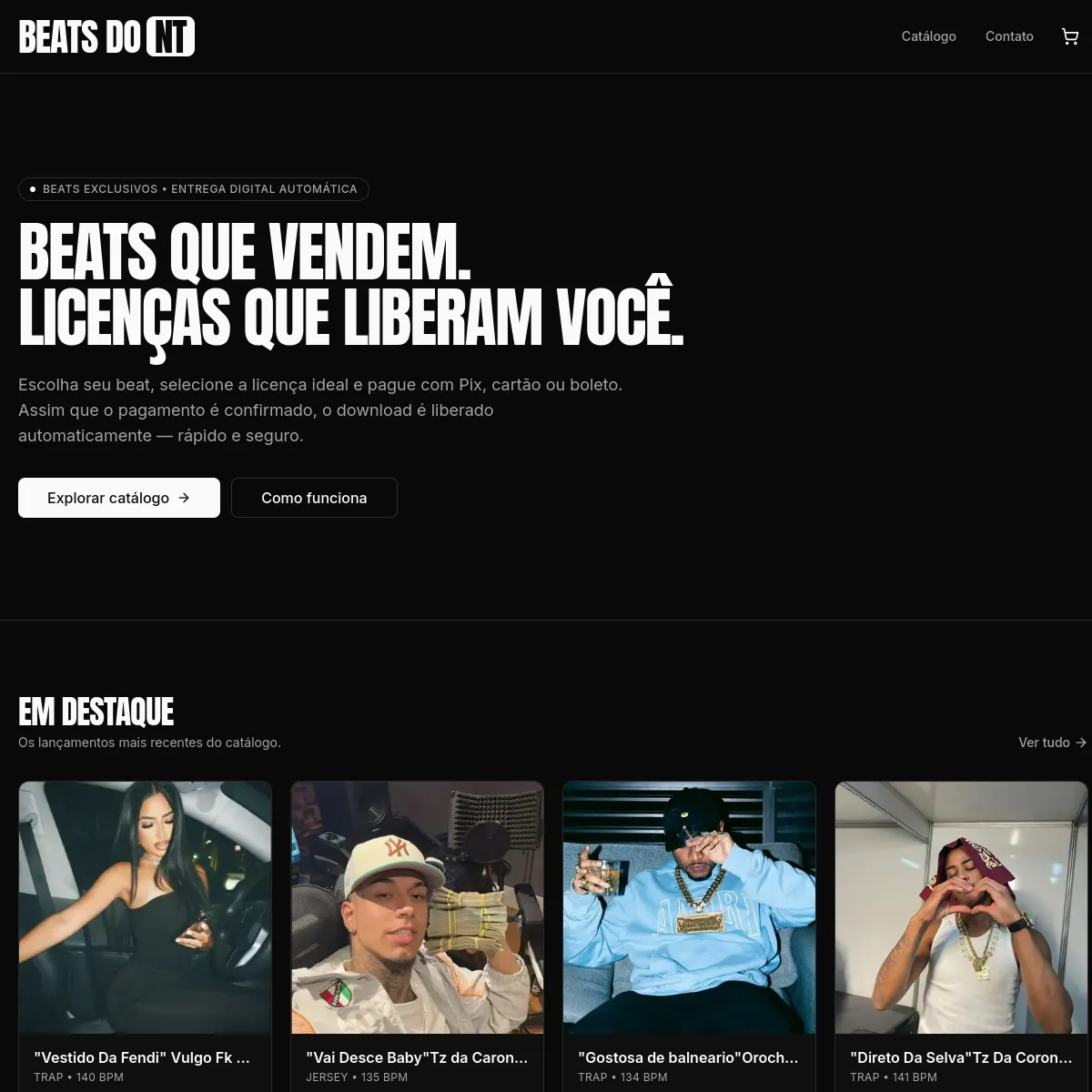 Screenshot do projeto BEATS DO NT