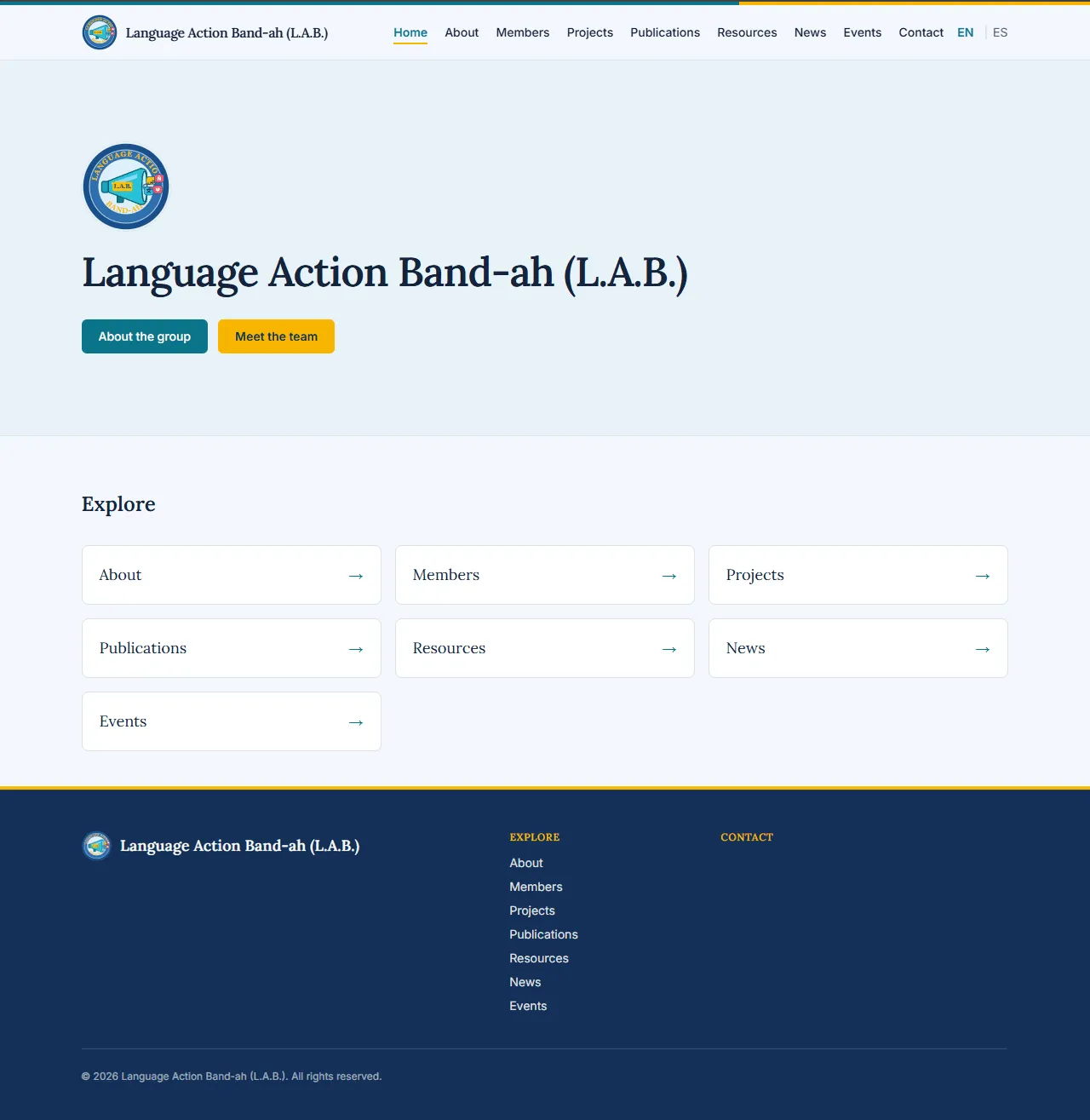Screenshot do projeto Language Action Band-ah (L.A.B.)